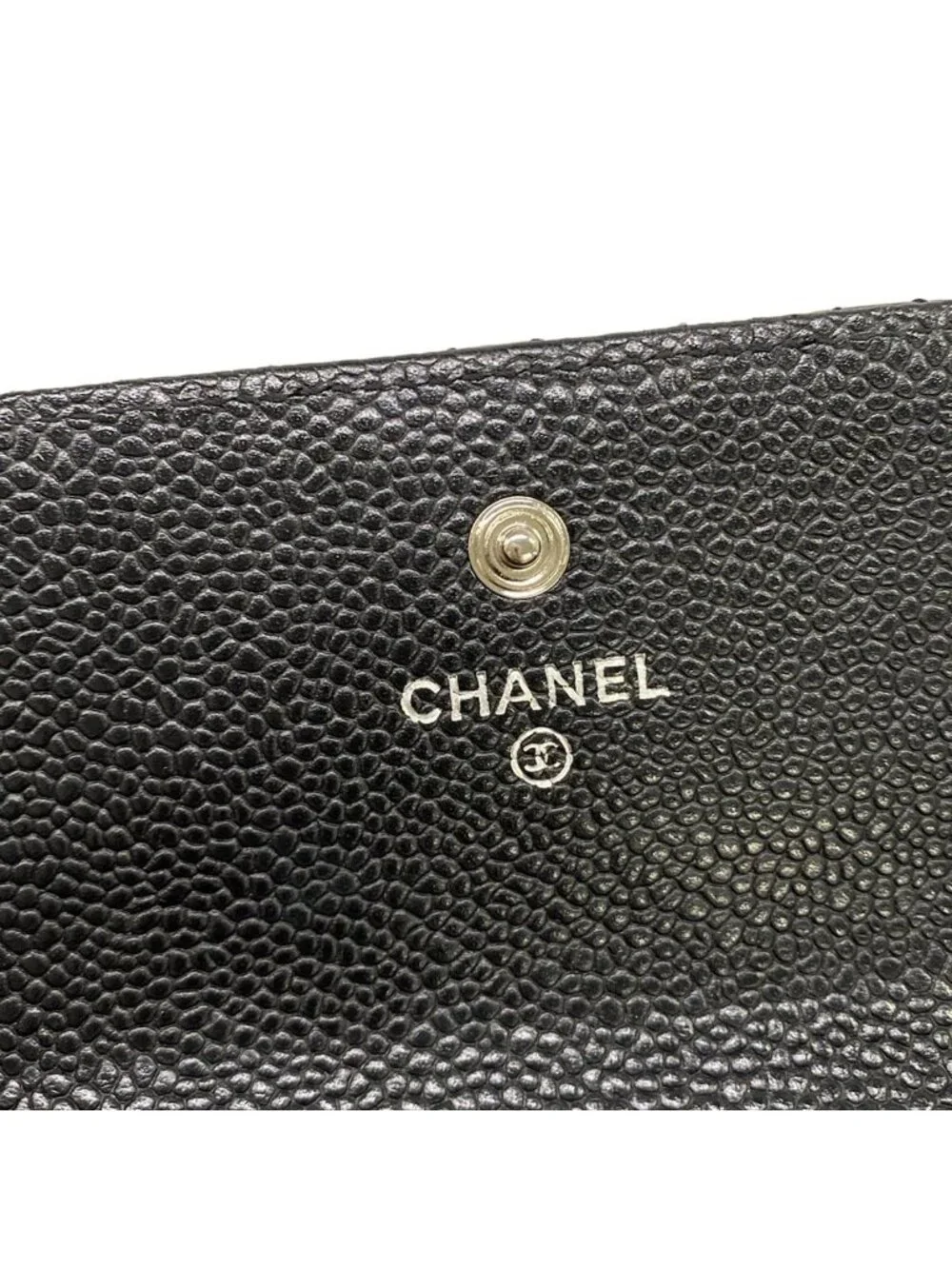 Chanel Wallet Quilted Black Silver